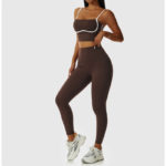Ensemble de fitness 2 pièces, top et legging, vêtements d'entraînement, anti boulochage, anti-rétrécissement et respirant – Image 13