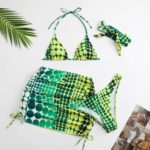 Ensemble maillot de bain et jupe de plage, imprimé retro – Image 8