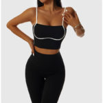 Ensemble de fitness 2 pièces, top et legging, vêtements d'entraînement, anti boulochage, anti-rétrécissement et respirant – Image 2