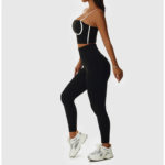 Ensemble de fitness 2 pièces, top et legging, vêtements d'entraînement, anti boulochage, anti-rétrécissement et respirant – Image 4
