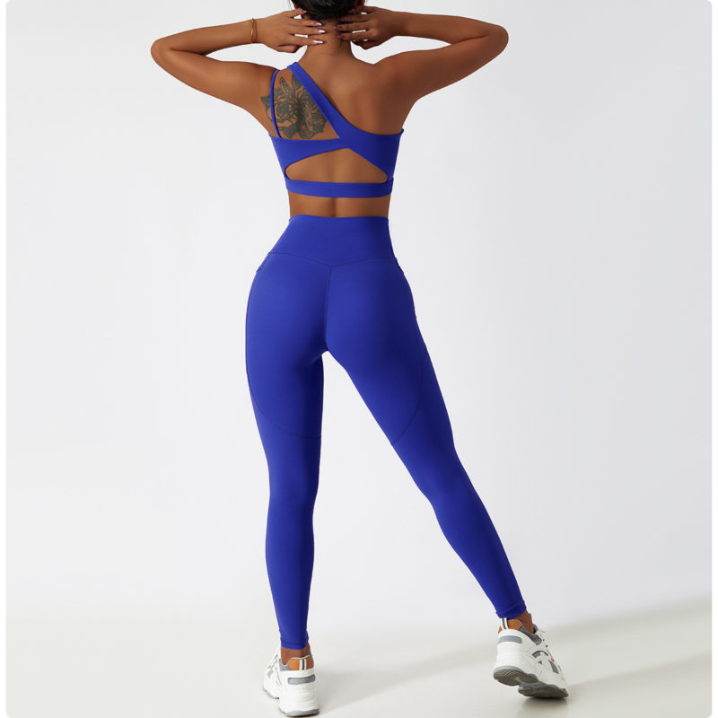 Ensemble de fitness 2 pièces, top et legging taille haute, sans couture, anti boulochage, anti-rétrécissement et respirant – Image 12