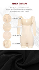 Combinaison de compression à manches longues, corset amincissant, modelage du corps, grande taille – Image 10