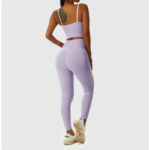 Ensemble de fitness 2 pièces, top et legging, vêtements d'entraînement, anti boulochage, anti-rétrécissement et respirant – Image 9
