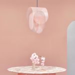 Suspension en métal rose, design industriel, effets lumineux uniques – Image 3