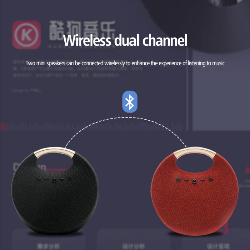Enceinte Bluetooth 5, sans fil et portable, stéréo, en tissu, dual channel – Image 3