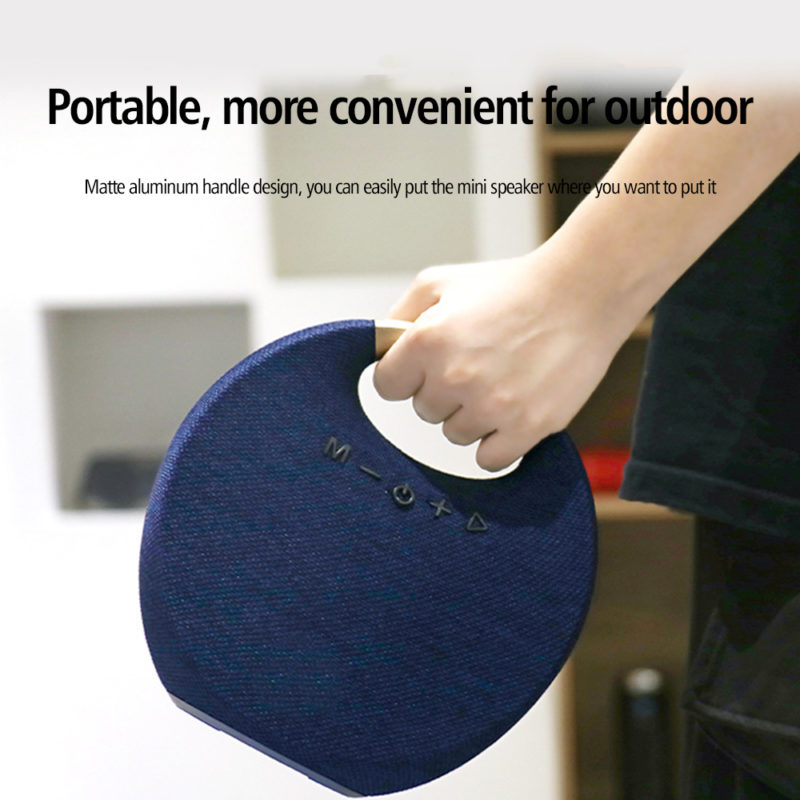 Enceinte Bluetooth 5, sans fil et portable, stéréo, en tissu, dual channel – Image 2