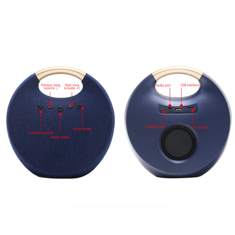 Enceinte Bluetooth 5, sans fil et portable, stéréo, en tissu, dual channel – Image 7