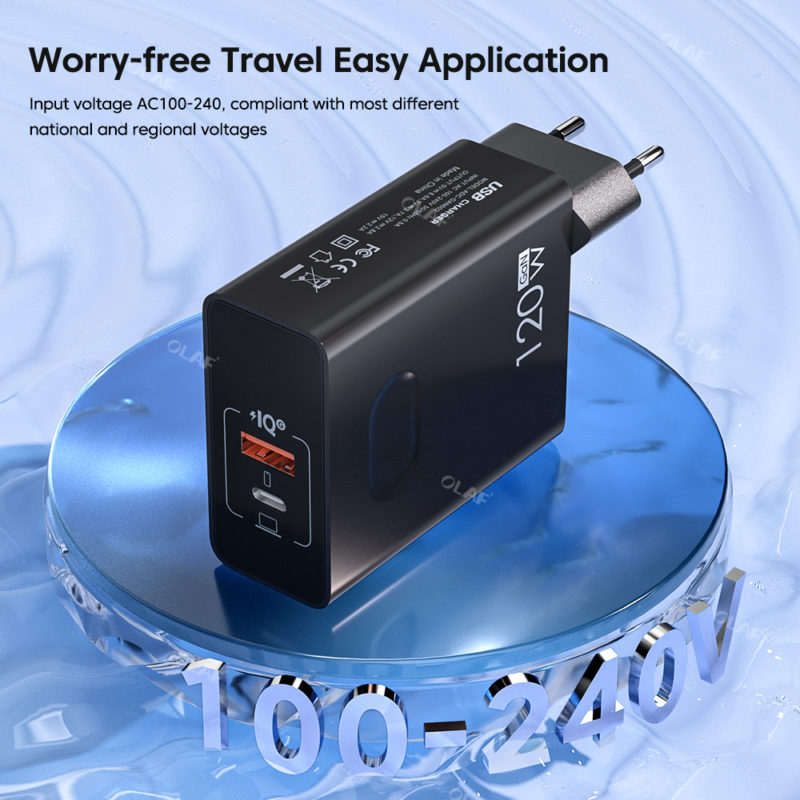 149054-yfvhwd.jpg Chargeur rapide 120W, QC 3.0, à double ports PD et USB C, pour MacBook, iPad, iPhone, Samsung – Image 4