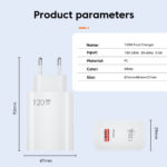 Chargeur rapide 120W, QC 5.0, USB C, avec câble USB Type C – Image 6