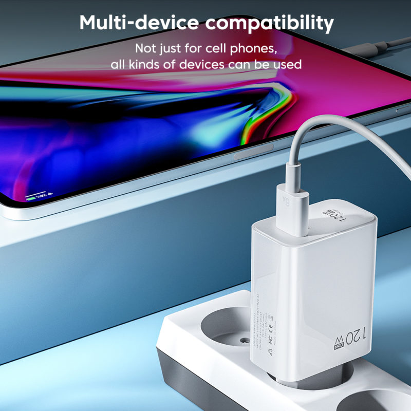 Chargeur rapide 120W, QC 5.0, USB C, avec câble USB Type C – Image 4