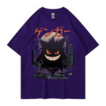 T-Shirt en coton imprimé, manches courtes, Pokemon Gengar – Image 3