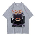 T-Shirt en coton imprimé, manches courtes, Pokemon Gengar – Image 4