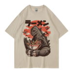 T-Shirt en coton imprimé, manches courtes, Godzilla