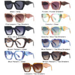 Lunettes de soleil œil de chat, polygone, léopard, UV400 – Image 4