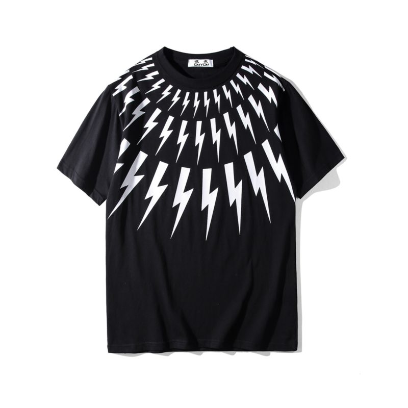 T-Shirt en coton imprimé, col rond, Thunderbolt – Image 2