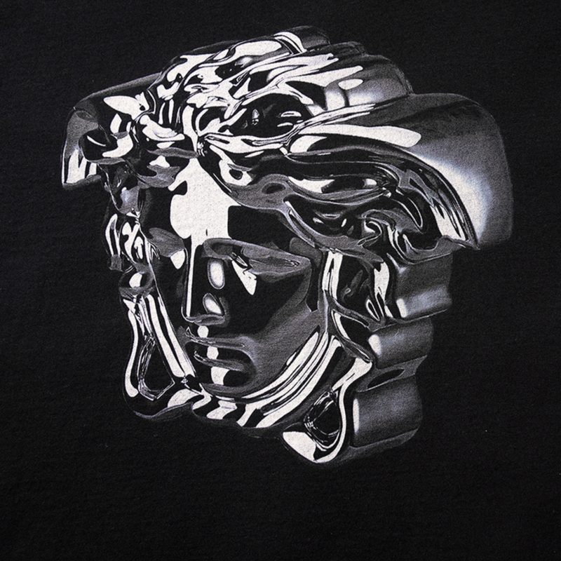 T-Shirt en coton imprimé, col rond, Medusa Grande – Image 3