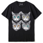 T-Shirt en coton imprimé, col rond, Cat Eyes