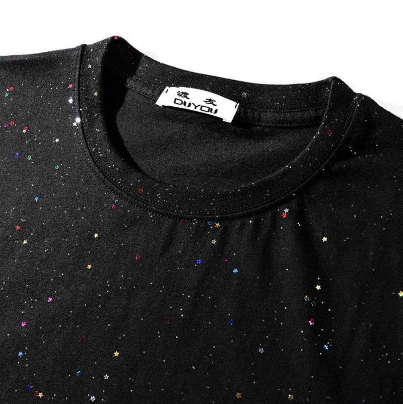 T-Shirt en coton imprimé, col rond, Cosmos – Image 4
