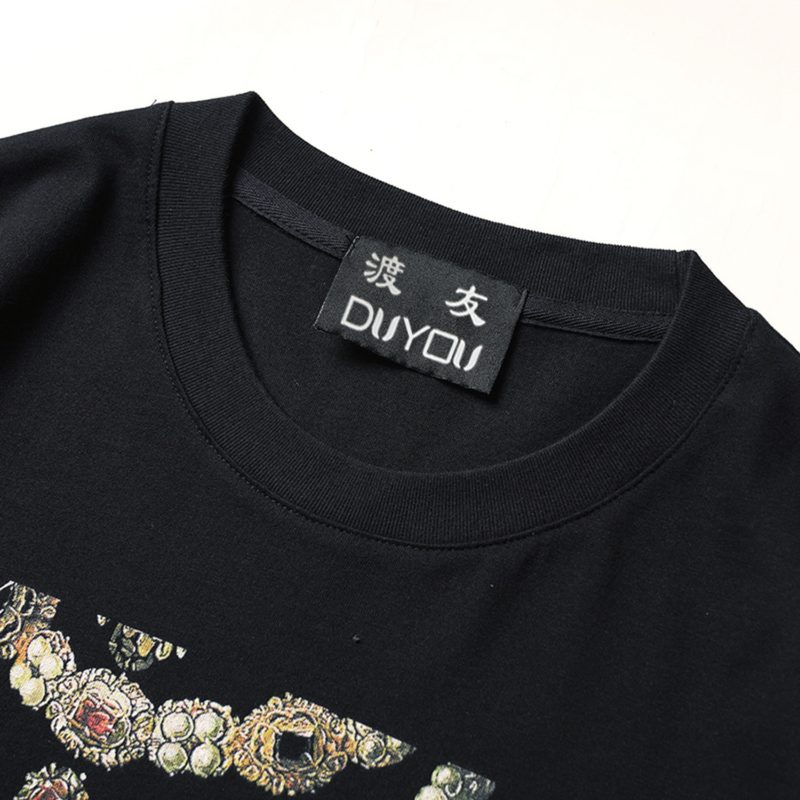 T-Shirt en coton imprimé, col rond, Bling – Image 3