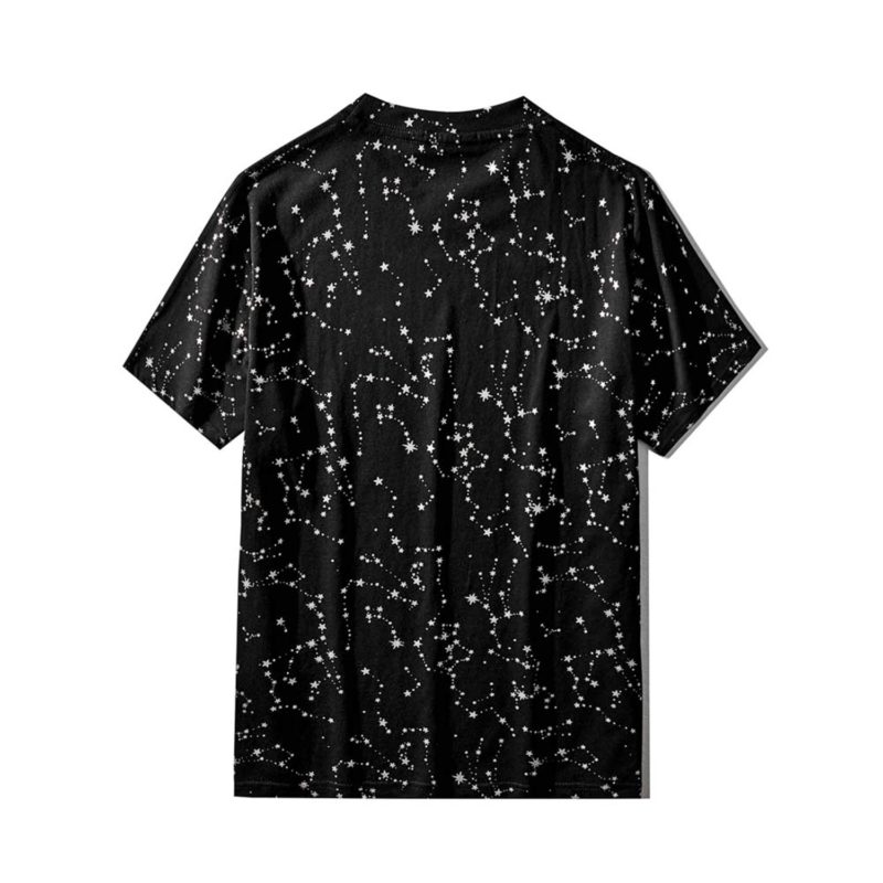 150558-wjlrj9.jpg T-Shirt en coton imprimé, col rond, Nuit étoilée – Image 3