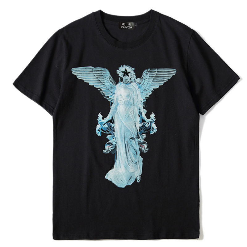 T-Shirt en coton imprimé, col rond, Angel – Image 1
