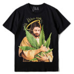 T-Shirt en coton imprimé, col rond, Blessing Weed