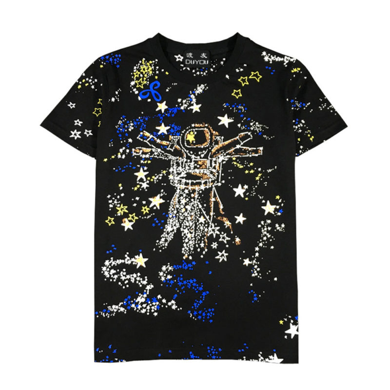T-Shirt en coton imprimé, col rond, Space Ride – Image 1