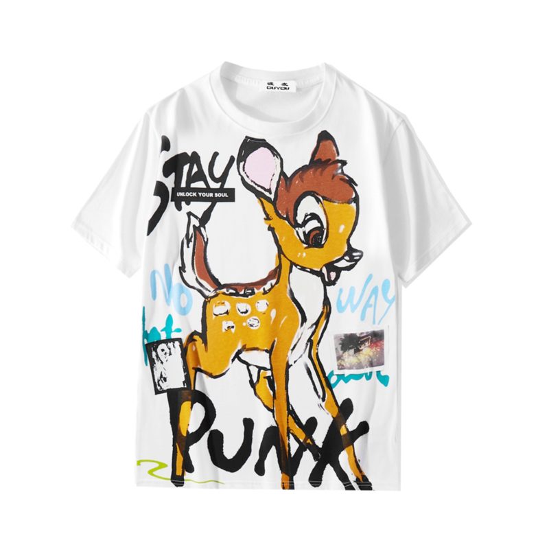 T-Shirt en coton imprimé, col rond, Stay Punk – Image 3