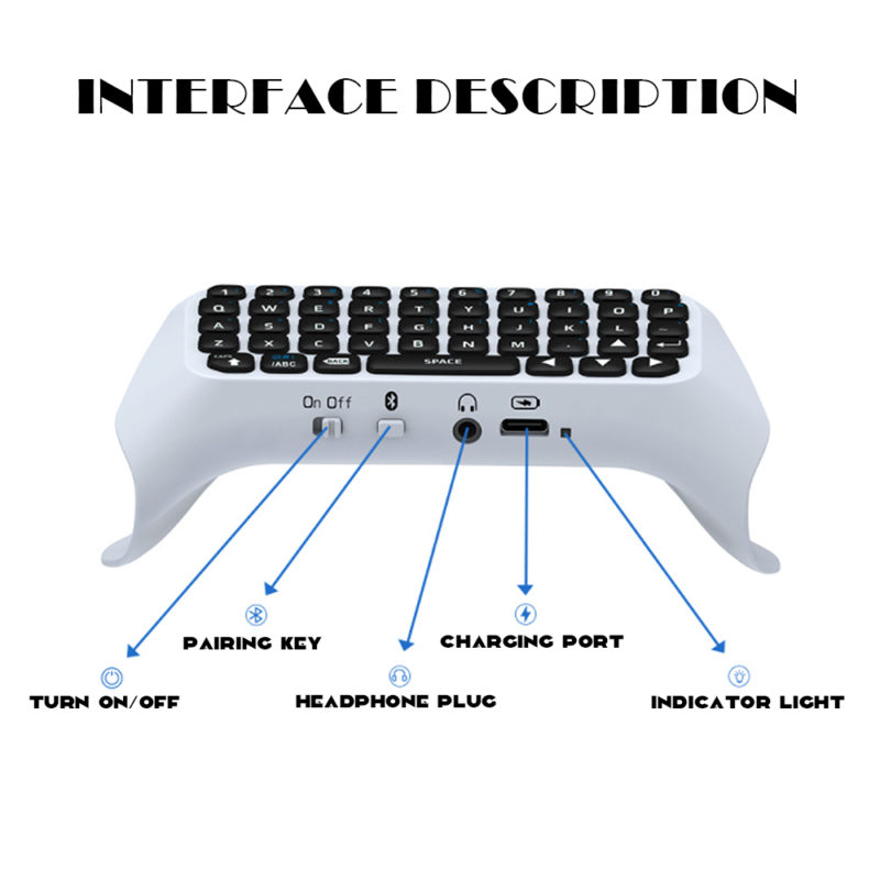 Mini clavier pour manette de jeu PS5, Bluetooth, avec prise audio 3.5 mm, Playstation 5 – Image 4