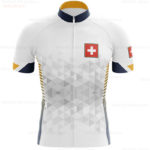Maillot de cyclisme à manches courtes pour homme, respirant, séchage rapide, Suisse
