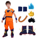 Costume de San Goku DBZ, pour enfant et adulte, déguisement complet