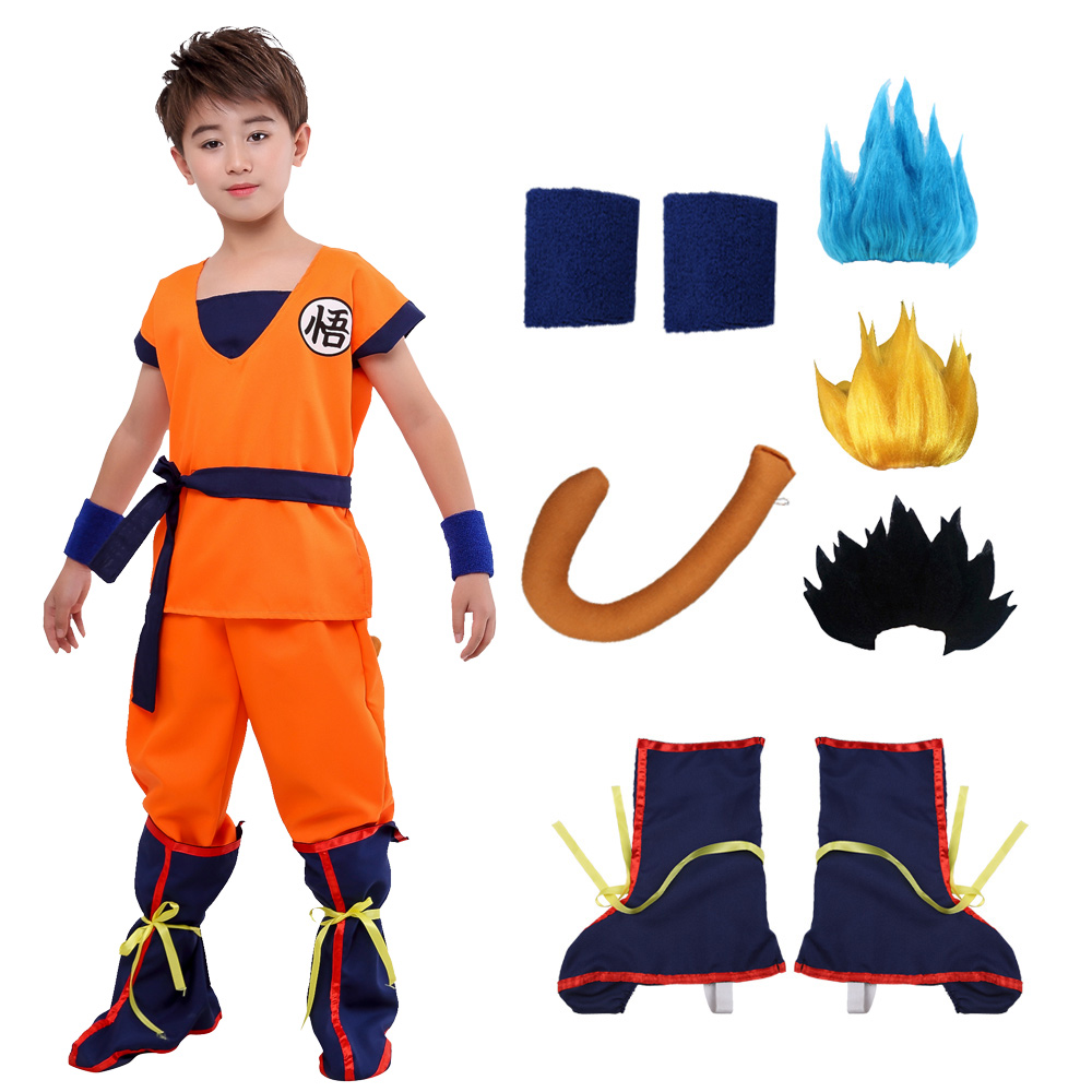 Costume de San Goku DBZ, pour enfant et adulte, déguisement complet 