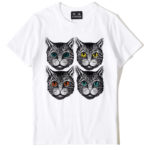 T-Shirt en coton imprimé, col rond, Cat Eyes – Image 2