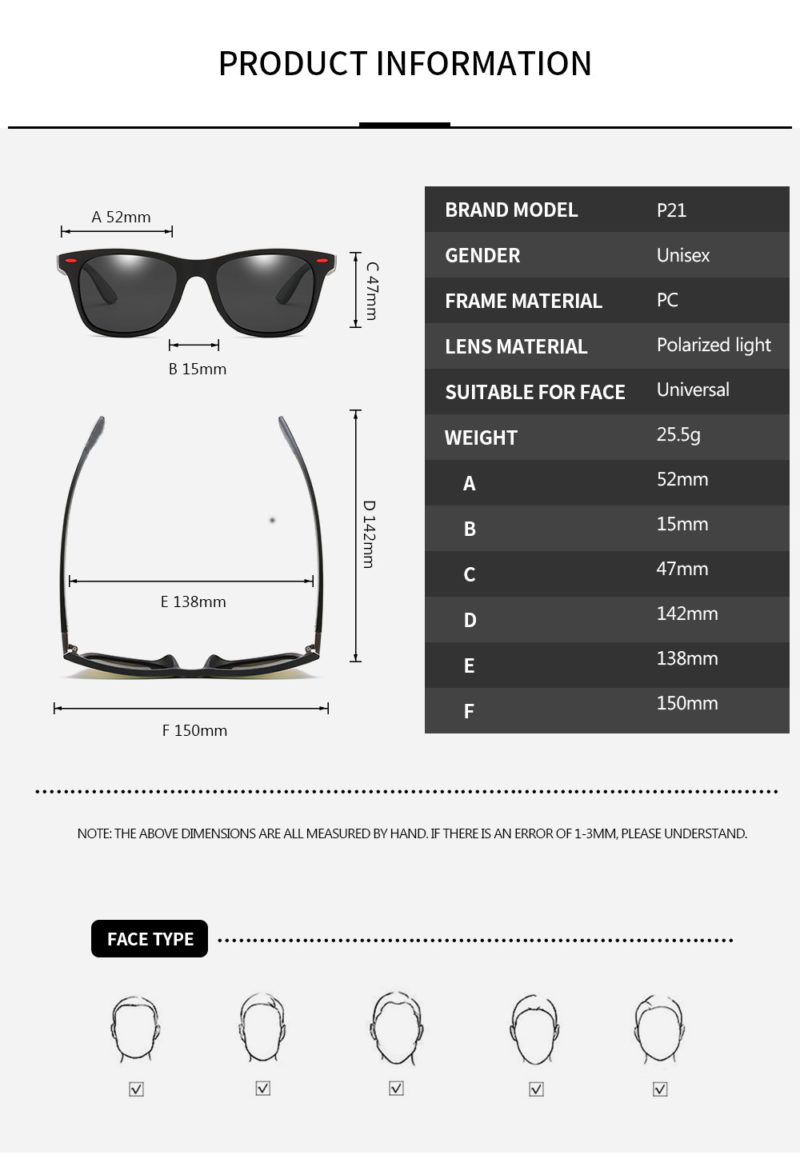 S23060151bc97401480fe9268a250139cz Lunettes de soleil polarisées, anti-éblouissement, anti-rayonnement, UV400 – Image 12