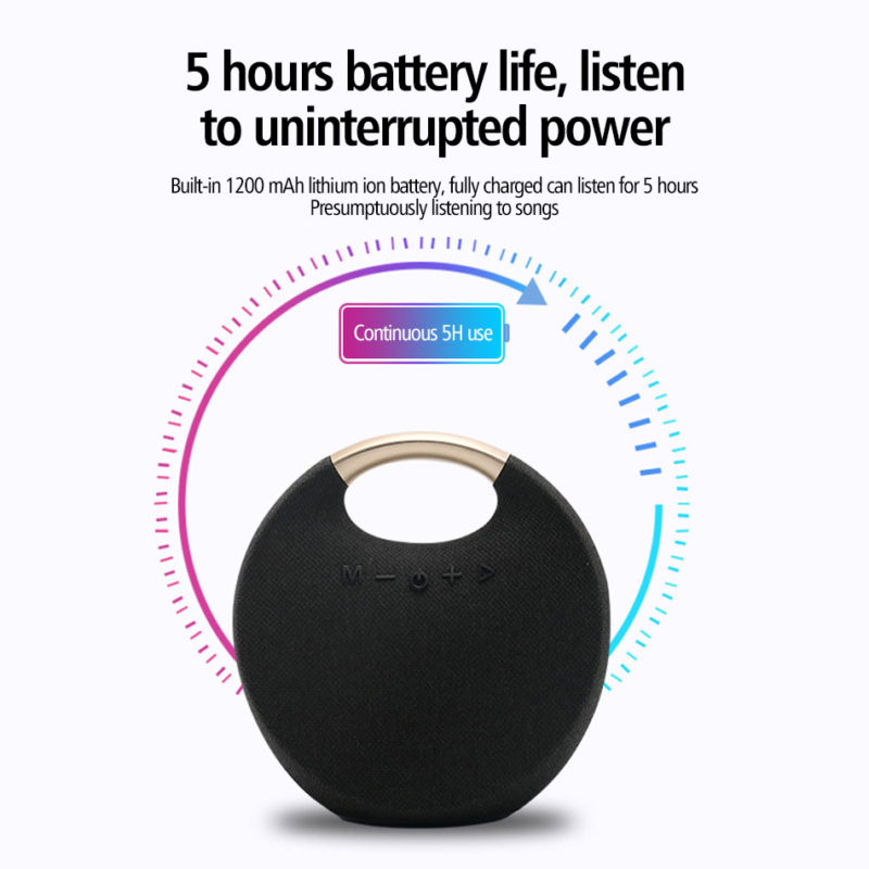 Enceinte Bluetooth 5, sans fil et portable, stéréo, en tissu, dual channel – Image 5