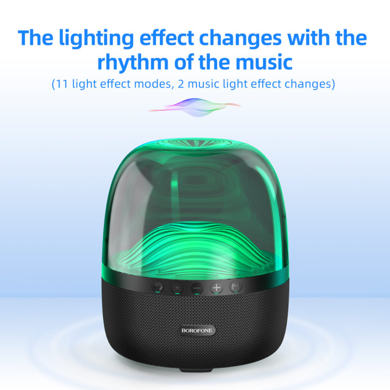 S8639c5ddb0e240cb903ac9869f64c8c1A Enceinte Bluetooth sans fil portable, 10W RMS, son stéréo, basse, avec lumière LED – Image 6
