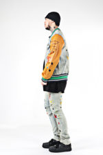 Veste en Denim universitaire, brodée sur l'ensemble – Image 5