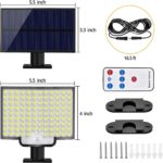 Projecteur LED à énergie solaire, 3000 Lumens, IP65, avec détecteur de mouvement et 4 modes d’éclairage – Image 7