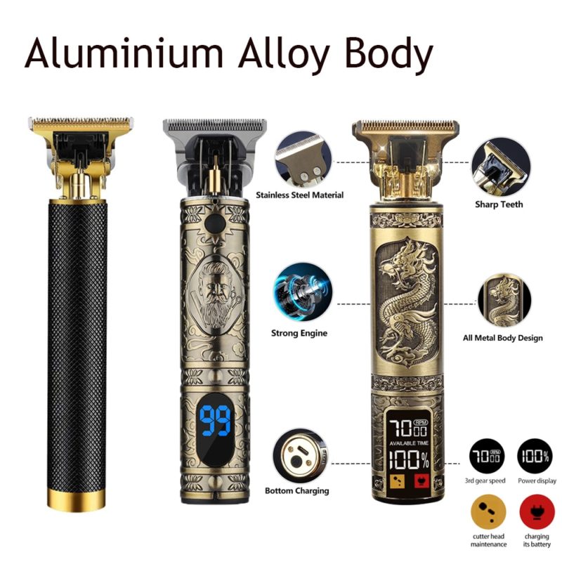 Tondeuse à cheveux électrique à affichage numérique, rechargeable, sans fil – Image 4