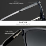 Lunettes de soleil carrées TR90, polarisé, anti-reflet, UV400, avec boite de rangement – Image 3