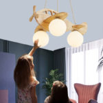 Suspension d'avion à hélice en bois, pour chambre d’enfant, 50 cm