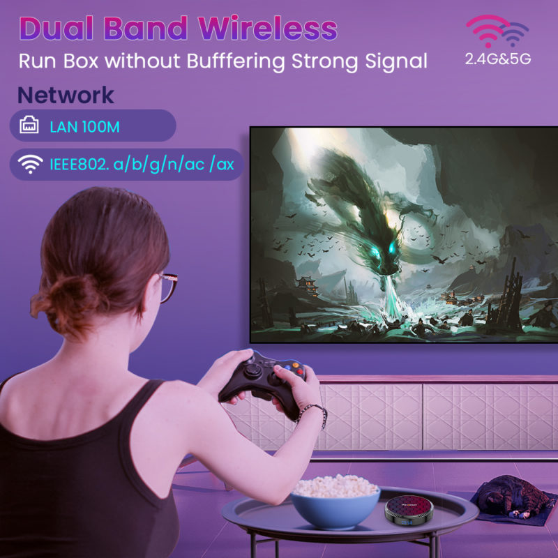 Box IPTV Android 12, 8K, 4GB RAM, 64GB ROM EMMC, Cortex A53 Quad-Core, WiFi 6, BT 5.0+ – Image 6