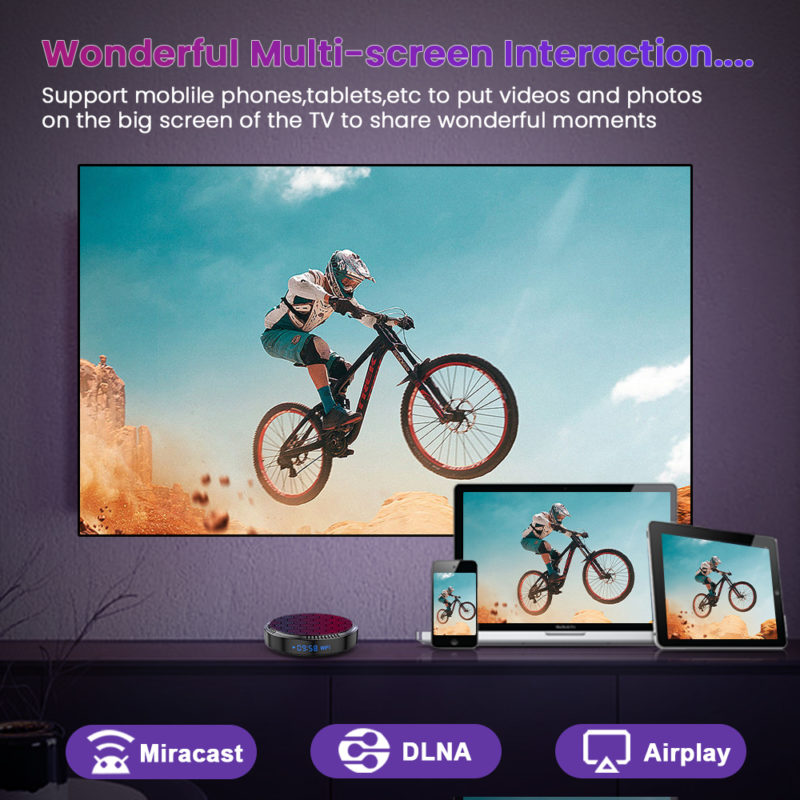 Box IPTV Android 12, 8K, 4GB RAM, 64GB ROM EMMC, Cortex A53 Quad-Core, WiFi 6, BT 5.0+ – Image 2