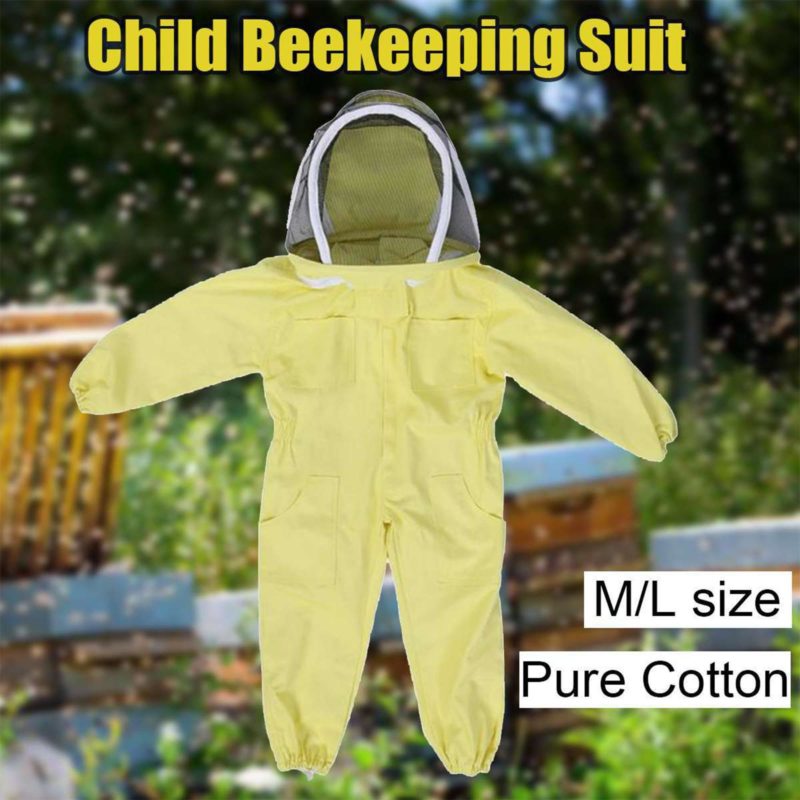 155043-f9odm0.jpg Combinaison d'apiculteur en coton trempé pour enfant, capuche en voile ventilé, protection anti-abeilles, tenue de sécurité – Image 2