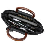 Sac à main et bandoulière en cuir, à rivets, fourre-tout imperméable – Image 3