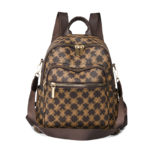Sac à dos en cuir PU, multiples poches de rangement – Image 5