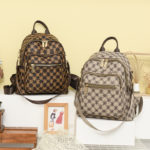 Sac à dos en cuir PU, multiples poches de rangement – Image 3