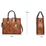 Ensemble 3 pièces, sacs fourre-tout en cuir PU, décontractés, mode rétro – Image 3