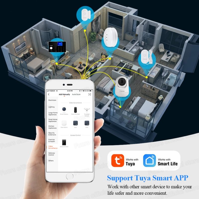 Caméra de surveillance intérieure IP PTZ, 3MP, WiFi, suivi automatique, audio, Tuya Smart Home – Image 4