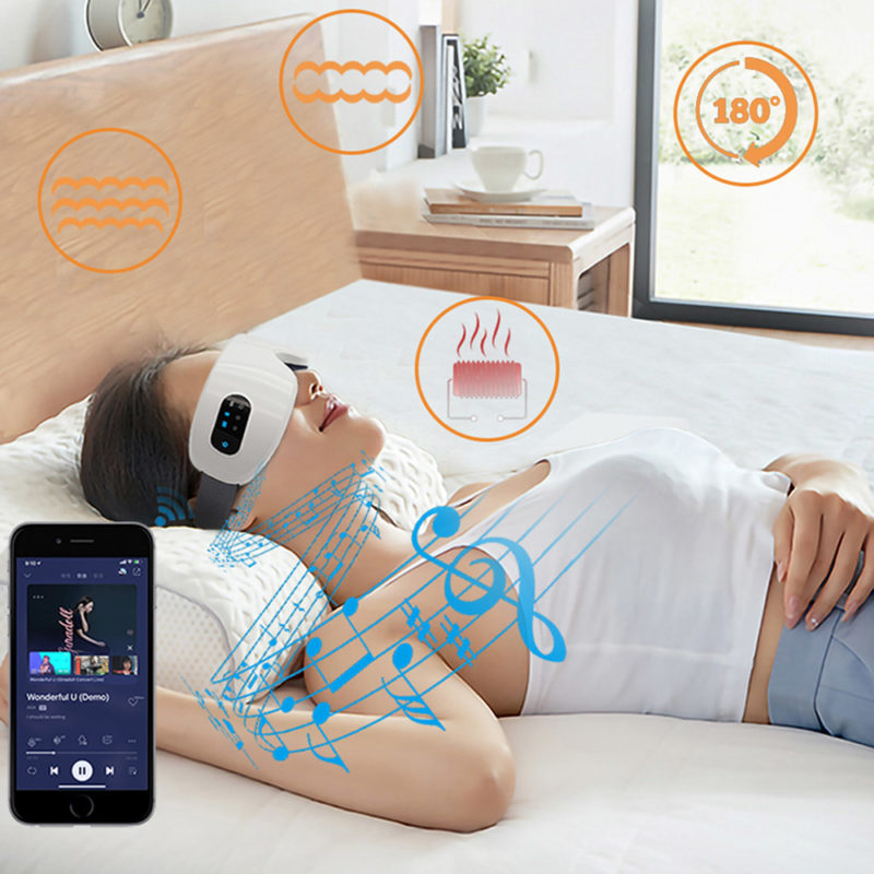 Masseur électrique pour les yeux, vibration intelligente, compresse chaude, efface la fatigue et les cernes, Bluetooth – Image 2